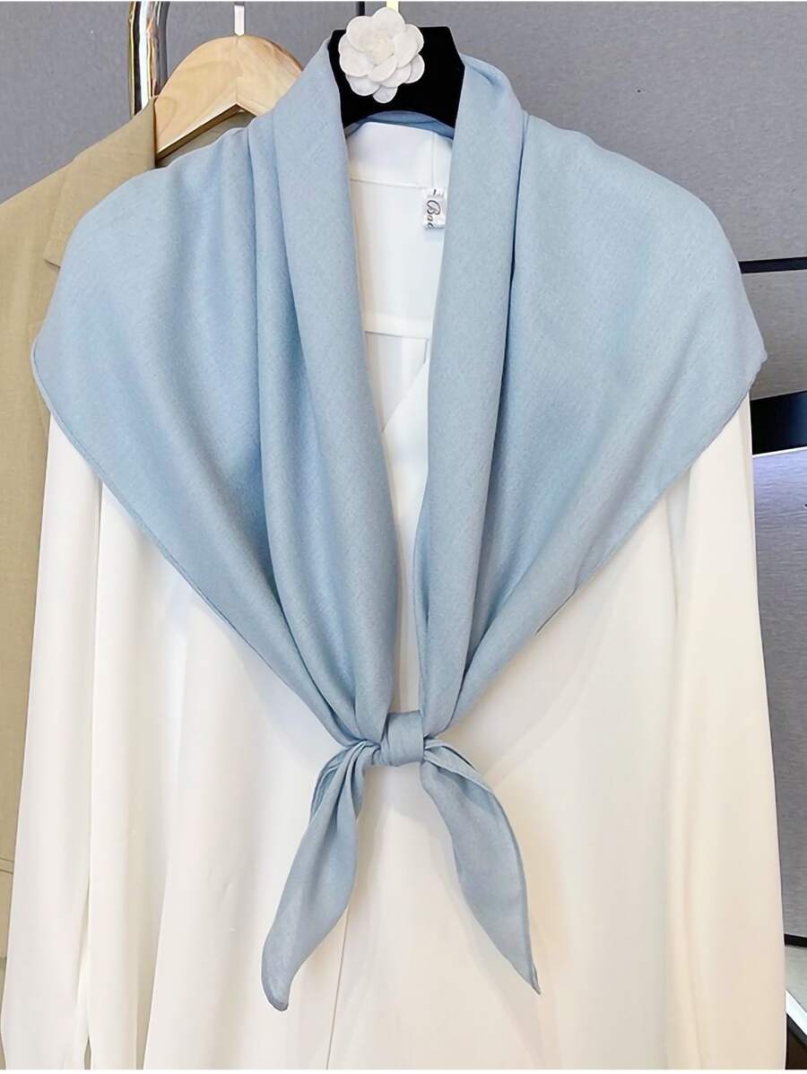 1入款旅行沙漠風格女士防曬超大頭巾與薄圍巾 - 淺藍色 - 查看 1