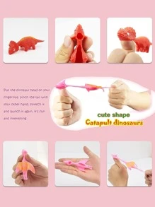 10入組彈弓恐龍手指玩具，隨機款式，非常適合萬聖節派對和學校季節禮品袋填充物，有趣可愛形狀，多種顏色可供選擇，非常適合飛行遊戲和派對禮物 - 彩色 - 查看 3