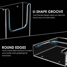 2 Piezas Soportes Acrílicos Para Folletos Anchos Para Folletos, Tarjetas, Revistas, Literatura, Soporte De Exhibición De Folletos Para Mostrador - transparente - Ver 4