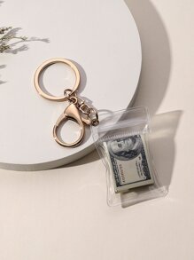 1 件创意模拟美元设计钥匙扣，男女通用，包包装饰，汽车钥匙扣，情侣装，学生装，包包挂饰，休闲汽车配件包包挂饰，学校圣诞礼物创意包包挂绳，带身份证夹，汽车配件包包挂饰 - 彩色 - 查看 2