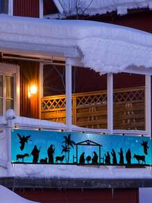 1 stuk , Scène Kerstmis Kerstmis Banner Groot Xmas Teken Voor Kerstmis Decoraties