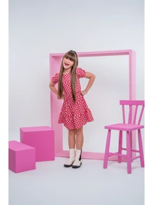 Young Girls Dresses - 紅白色 - 查看 4