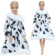 長袖柔軟羊毛外套上衣洋裝冬天濃烈香調休閒穿戴配件玩偶孩子們的玩具服裝(玩偶) - 棕色 - 查看 4