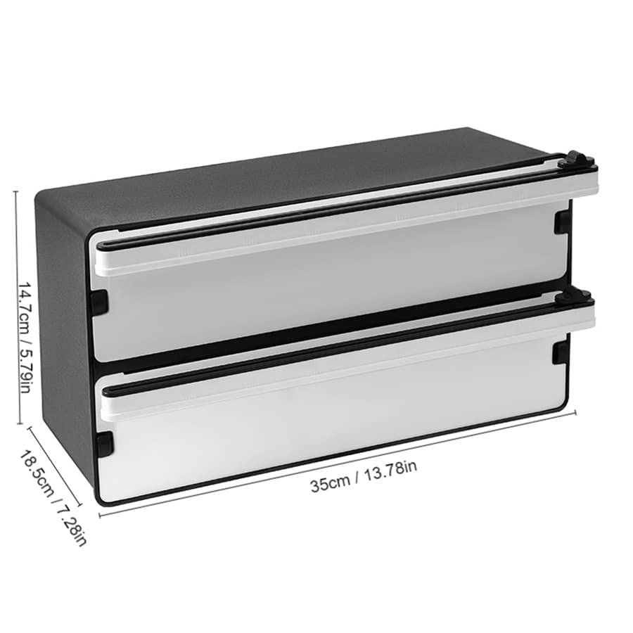 Wallmounted Food Wrap Dispenser With Cutter, For Aluminum Foil, Cling