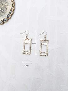 1雙萬聖節幾何剪刀形狀耳環 - 金色 - 查看 3