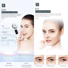 1pc USB Portable EMS Galvanic Facial Machine, 2 Light Therapy Skin Care 5 Modes Skincare 3 Intensity Gears Frequency Face Massager, Microcurrent Skin Firming Machine Skin Improve Roller Tools - White - View 8