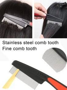 2pcs Lice Comb For Children And Adults, Hair Scalp Massage And Dandruff Removal Comb With Fine And Densely Packed Teeth - Multicolor - View 6