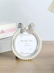 1/2/3 Pieces Of Bright Faux Faux Pearl Photo Frame, Baroque Style Faux Pearl Inlaid Rhinestone Decorative Frame, Photo Display Frame, Used For Office, Living Room, Bedroom Home Decoration (With Random Inner Paper)