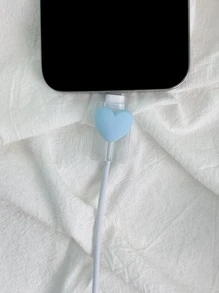 2pcs 3d Heart Shaped Cord Protector - Baby Blue - View 4