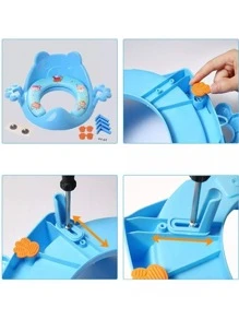 Asiento Entrenador Baño Wc Niños Adaptador Taza Agarradera - Morado - Ver 2