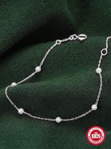 1PC s925 Sterling Silver Elegant Bracelet For Woman Daily Decoration Fine Bracelet