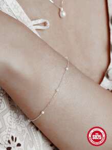 1PC s925 Sterling Silver Elegant Bracelet For Woman Daily Decoration Fine Bracelet