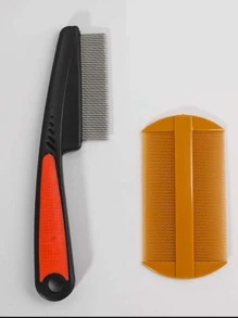 2pcs Lice Comb For Children And Adults, Hair Scalp Massage And Dandruff Removal Comb With Fine And Densely Packed Teeth - Multicolor - View 4