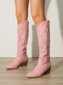 西式夏季靴款,選配膝上、中筒、踝短、摩托及切爾西靴 - 粉色 - 查看 3