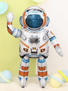 1入組卡通3d太空人形狀氣球 - 藍白色 - 查看 2