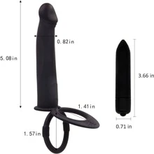 1 pièce Plug anal de pénis avec sangle en silicone, gode vibrant à double pénétration avec anneau de pénis, masseur de plug anal permettant de retarder l'éjaculation, jouets sexuels érotiques pour adultes pour homme femme couple, stimulateur vibrant de point, produits pour adultes