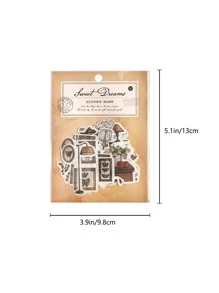 Bộ 40 miếng dán thẩm mỹ cổ điển, miếng dán sổ lưu niệm phong cách retro dễ thương dành cho phụ nữ trưởng thành và thiếu nữ, 20 mẫu thiết kế, 2 miếng mỗi mẫu, tổng cộng 40 miếng, miếng dán vinyl chống thấm nước cho bình nước, máy tính xách tay, ốp điện thoại, cốc, iPad - Nhiều màu - Xem 9