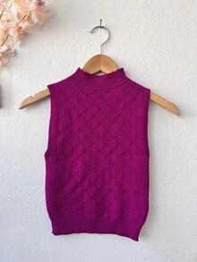 Women Knit Tops - Màu Hoa hồng đỏ - Xem 1