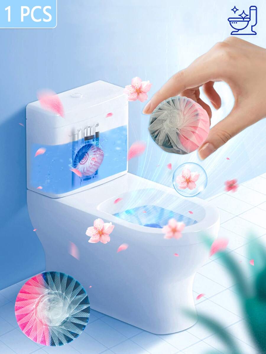 FoBianJie 1入組40g自動馬桶清潔系統,包括馬桶清潔劑、除臭劑、尿漬去除片、水槽污垢去除劑和一般清潔用品