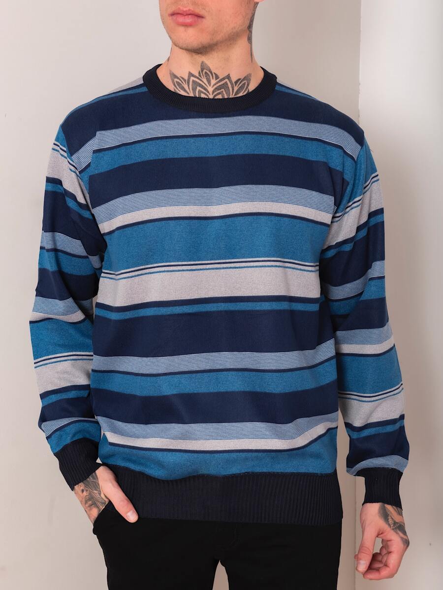 suéter de lã masculino - Azul - Visão 1