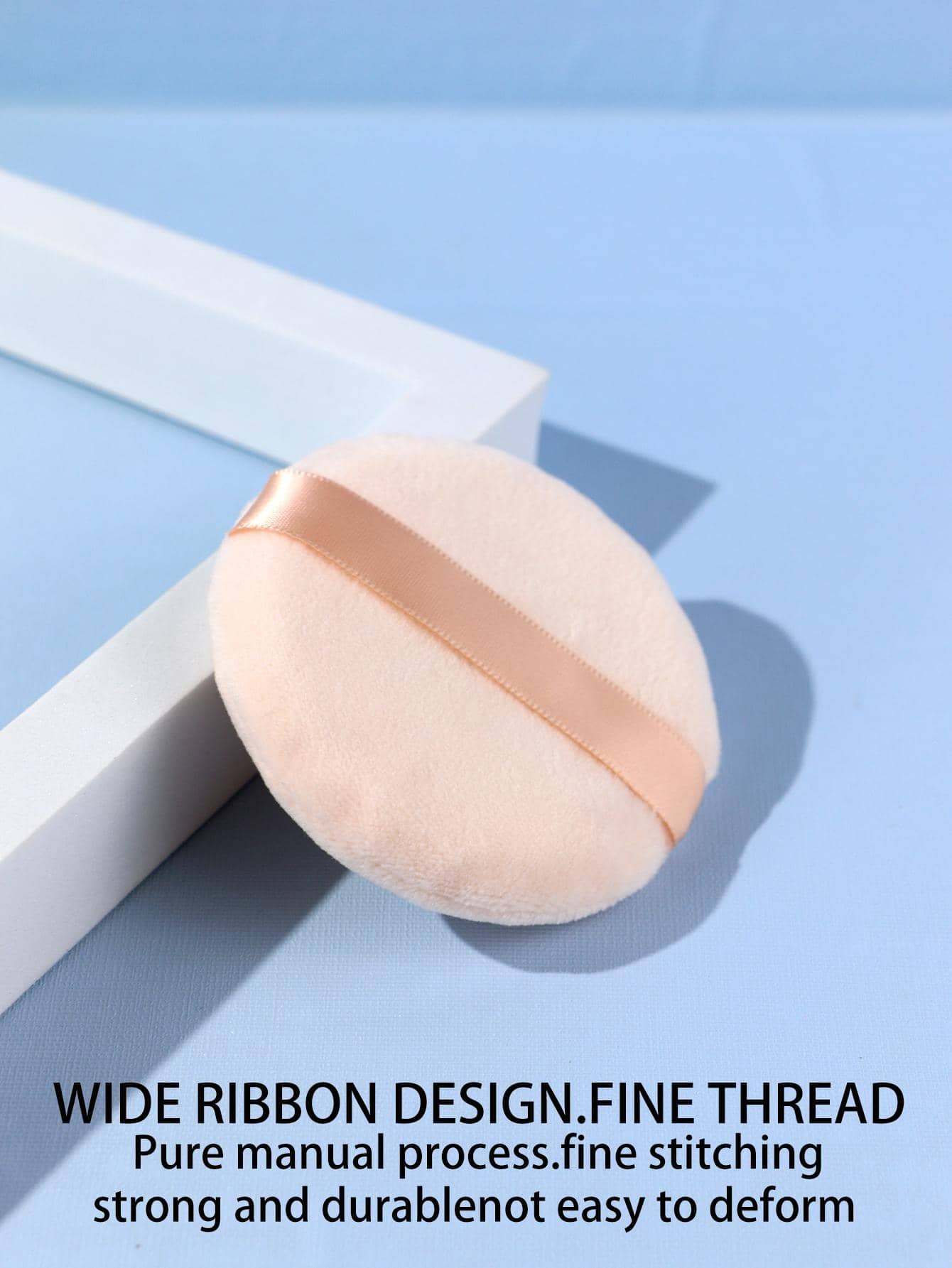 Single Skin Tone Hand Stitched Round Loose Powder Puff Velvet Puff with