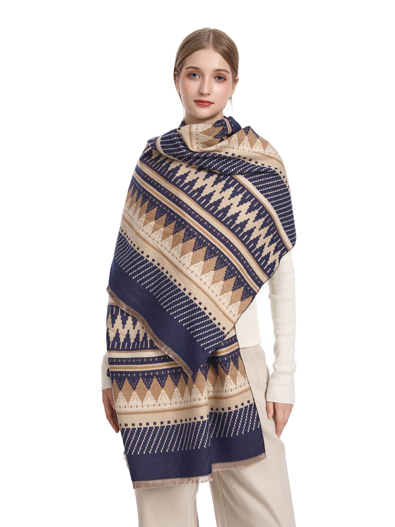 Khăn quàng cổ nữ Hình học Cổ điển Đúng mốt - Nhiều màu - Xem 1