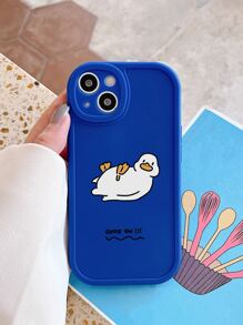 1 件卡通鸭子图案哑光手机壳，适用于 、16、16 Pro Max、16 Pro、16 Plus，白色 - 彩色 - 查看 3