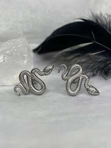 蛇舌頭杠鈴舌環,龐克穿孔首飾 - 單個蛇形舌釘 - 查看 3