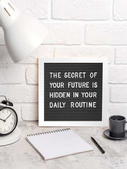 1 pieza Pizarra blanca enmarcada con diseño de alfabeto, mejor regalo para decoración del hogar