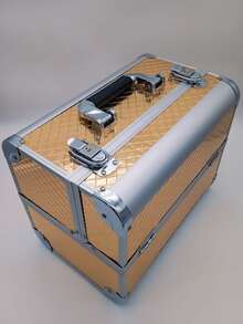 NECESER ORGANIZADOR DE MAQUILLAJE MAKEUP PROFESIONAL COSMETIQUERA MALETIN CAJA PORTÁTIL - Bronce - Ver 2