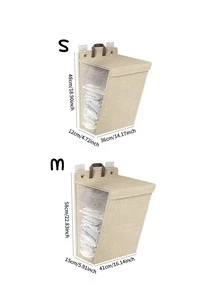 1 件裝壁掛式杏色洗衣籃,可折疊大容量收納箱,可存放衣服、褲子等 - 杏色 - 查看 2