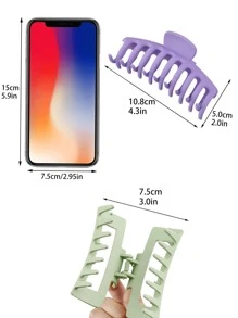 8pcs/set Matte Large Macaron Shaped Hair Claw Clips For Thick Curly Hair - Multicolor - View 4