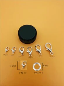 110 chiếc Lobster Clasp & Nhảy vòng Đối với Làm Dây chuyền , Vòng tay , Chuỗi , DIY Làm đồ trang sức Quân nhu - Màu Bạc Cổ - Xem 3