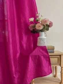 Solid Color Decorative Sheer Curtains - Hot Pink - View 3