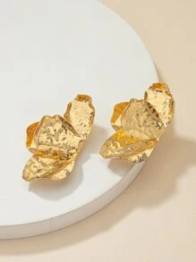 1 Paar europäischer und amerikanischer Stil goldfarbene asymmetrische geometrische Muster Blumen & Blätter Vintage Ohrringe, tolles Geschenk für Frauen zu Valentinstag, Muttertag, Mutter
