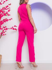 Women Two-piece Outfits - Rose Red - View 4