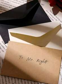 10 Piezas Mini Sobres De Papel De Color Sólido, Sobres Multiusos Simples Para Cartas Y Almacenamiento De Tarjetas De Felicitación - Marrón - Ver 2