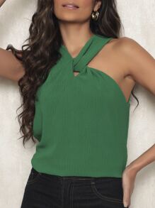 Women Sweater Vests - màu xanh lá - Xem 3