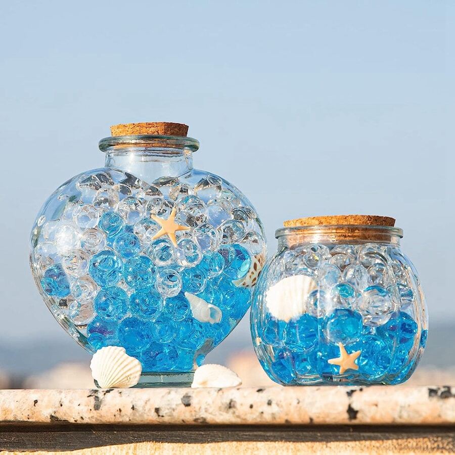 Perlas De Agua Gel De Alta Elasticidad Azul (aprox. 30kpcs) Suelo Cristalino De Gelatina De Perlas Para Rellenar Jarrones, Se Expande A 10-13mm Después De Remojar En Agua - Azul - Ver 1