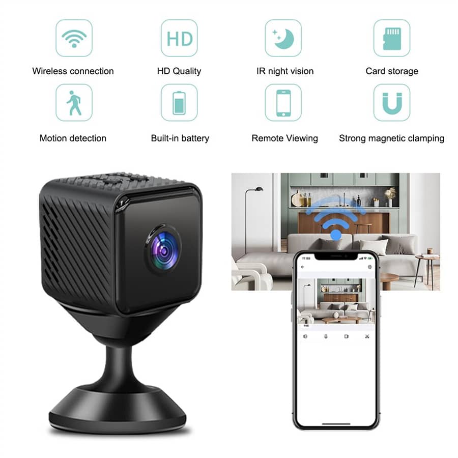 Mini Intelligent Hd Wifi Camera, Mobile App For Remote Viewing, Wireless Camera, Indoor Home Security Camera - Black - View 1