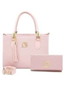 Women Tote Bags - 玫紅色 - 查看 1