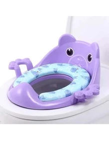 Asiento Entrenador Baño Wc Niños Adaptador Taza Agarradera - Morado - Ver 1