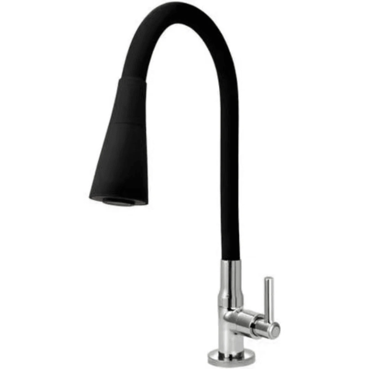 Torneira Cozinha Flexível Cone Preto 1/4 de volta - Luxo BANCADA 12056 - Tamanho Único - Visão 1