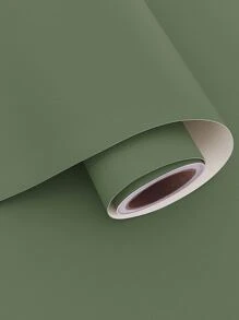 1卷可剝離和可黏貼牆紙,啞白黑綠淺灰橙紅可移除和加厚牆紙,黑色自粘膠防水壁紙,可用於牆壁和家具覆蓋,配有乙烯基卷 - 綠色 - 查看 5