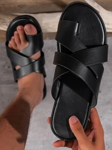 2023 Mới Đúng mốt Nam Giải trí Dép xăng đan - màu đen - Xem 3