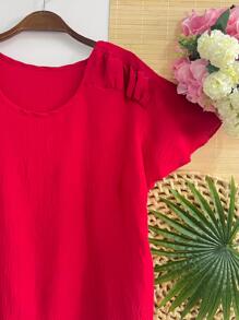 Women Tops - 紅色 - 查看 2