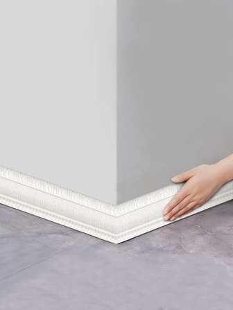 1 卷 2.3 米/90.6 英寸 3D 纹理浮雕设计踢脚线贴纸，XPE 泡沫材料自粘防撞墙贴，加宽加厚墙边保护贴，简约优雅的家居装饰，踢脚线办公室装饰，学校装饰，用于保护墙边的家装材料，各种颜色和尺寸均有 A，贴纸，墙贴花，用于家居装饰的乙烯基贴花，春季装饰品让您的家焕然一新，节日装饰贴纸礼物生日毕业