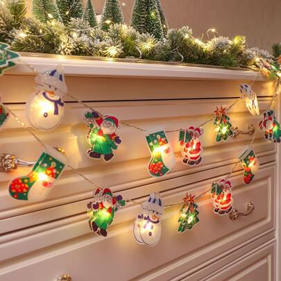 Christmas Decorations Holiday Tree Santa Claus Snowman Reindeer Ornament With Led Light String Fairy Lightschristmas Decor Christmas Gift Thanksgiving Christmas Tree Decor Ornaments Christmas Light Bedroom Decor Home Decor Party Decor Holiday Festival Room Decor