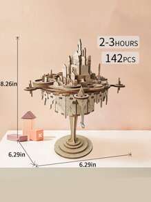 Music Box model kits 3D Wooden Puzzles You are My Sunshine Castle Building Model DIY Crafts Birthday Gift for Girls or Women - Apricot - View 3