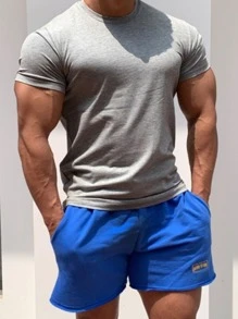 Camisa Camiseta Básica Lisa Masculina Algodão  Premium30.1 - Cinza - Visão 2